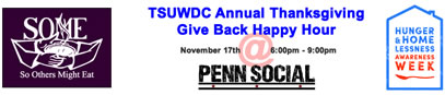TSUAA-WDC Annual Thanksgiving Give Back Happy Hour